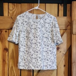 A New Day White and Black Boxy Short Sleeve Blouse